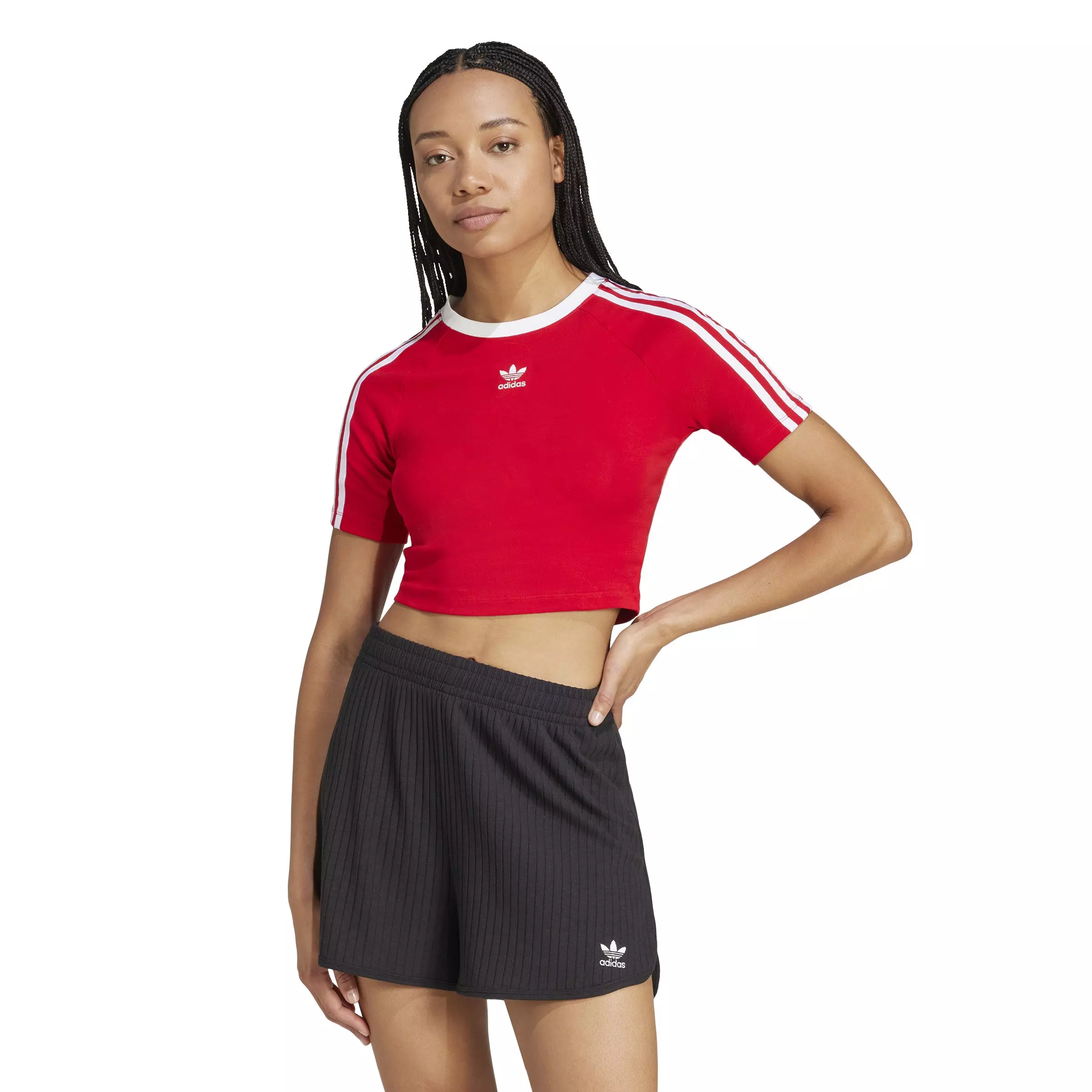 アディダス Adidas 【 3 Stripes Baby T-Shirt Women's 】 レディース Womens adidas 3-Stripes Baby Tee - White | Journeys